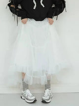 IS IS LOVE ホワイトハイウェストAラインスカート