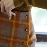 ching's closet  英国の格子縞のレトロスカート