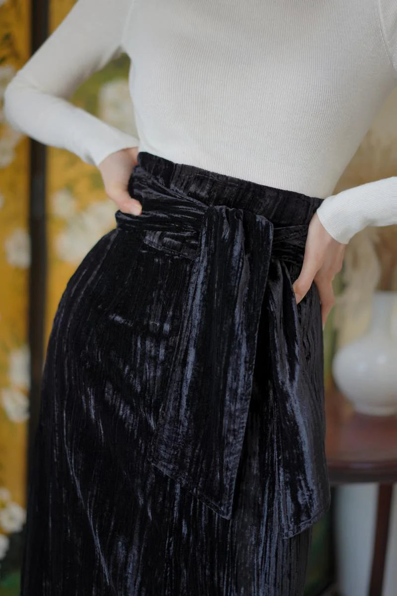 ching's closet  貴族の漆黒ベルベットスカート